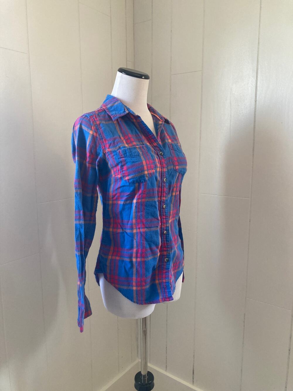 So Blue Plaid Buttondown, Size S